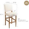 Leick Home 10087-BBHG Upholstered Back Bar Height Stool with Wood Base, Set of 2, for Elevated Kitchen Counters, High Top Tables, and Bars, Blackbean and Heather Gray(White Sands)