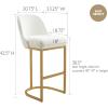 Leick Home 10087-BBHG Upholstered Back Bar Height Stool with Wood Base, Set of 2, for Elevated Kitchen Counters, High Top Tables, and Bars, Blackbean and Heather Gray(White)