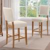 Leick Home 10087-BBHG Upholstered Back Bar Height Stool with Wood Base, Set of 2, for Elevated Kitchen Counters, High Top Tables, and Bars, Blackbean and Heather Gray(White Sands)