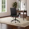 Leick Home 10115BL Apostrophe Office Desk Chair with Black Caster Base, Black Linen(Black Linen)
