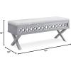 Leick Home 10142-SV Mirrored Diamond Filigree X Base Lift Top Bench with Storage for Bedroom or Foyer, Silver Leaf