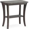 Leick Home 10305-RG Rustic Wire Brushed Driftwood Narrow Side Table with Shelf, Rustic Gray(Rustic Gray)