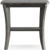 Leick Home 10305-RG Rustic Wire Brushed Driftwood Narrow Side Table with Shelf, Rustic Gray(Rustic Gray)