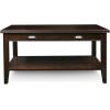 Leick Home 10504 Laurent Two Drawer Coffee Table with Shelf, Chocolate Cherry(Chocolate Cherry / Pewter)