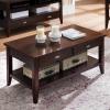 Leick Home 10504 Laurent Two Drawer Coffee Table with Shelf, Chocolate Cherry(Chocolate Cherry / Pewter)