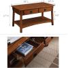 Leick Home 10504 Laurent Two Drawer Coffee Table with Shelf, Chocolate Cherry(Russet)