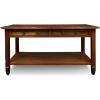 Leick Home 10504 Laurent Two Drawer Coffee Table with Shelf, Chocolate Cherry(Rustic Oak)