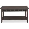 Leick Home 10504 Laurent Two Drawer Coffee Table with Shelf, Chocolate Cherry(Smoke Gray / Black Slate)