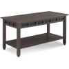 Leick Home 10504 Laurent Two Drawer Coffee Table with Shelf, Chocolate Cherry(Smoke Gray / Black Slate)