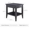 Leick Home 11407 Empiria One Drawer Side Table, Walnut and Foundry Bronze(Black)