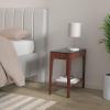 Leick Home 11407 Empiria One Drawer Side Table, Walnut and Foundry Bronze(Chestnut)