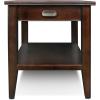 Leick Home 11407 Empiria One Drawer Side Table, Walnut and Foundry Bronze(Chocolate Cherry)