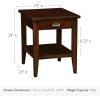 Leick Home 11407 Empiria One Drawer Side Table, Walnut and Foundry Bronze(Chocolate Cherry)