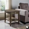 Leick Home 11407 Empiria One Drawer Side Table, Walnut and Foundry Bronze(Gray / Pewter)