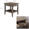 Leick Home 11407 Empiria One Drawer Side Table, Walnut and Foundry Bronze(Gray / Pewter)