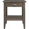 Leick Home 11407 Empiria One Drawer Side Table, Walnut and Foundry Bronze(Gray / Pewter)