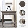 Leick Home 11407 Empiria One Drawer Side Table, Walnut and Foundry Bronze(Grey)