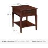 Leick Home 11407 Empiria One Drawer Side Table, Walnut and Foundry Bronze(Heartwood Cherry)