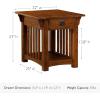 Leick Home 11407 Empiria One Drawer Side Table, Walnut and Foundry Bronze(Medium Oak)