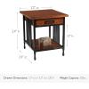 Leick Home 11407 Empiria One Drawer Side Table, Walnut and Foundry Bronze(Mission Oak)