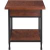 Leick Home 11407 Empiria One Drawer Side Table, Walnut and Foundry Bronze(Mission Oak)
