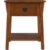 Leick Home 11407 Empiria One Drawer Side Table, Walnut and Foundry Bronze(Russet)