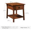 Leick Home 11407 Empiria One Drawer Side Table, Walnut and Foundry Bronze(Russet)