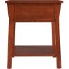 Leick Home 11407 Empiria One Drawer Side Table, Walnut and Foundry Bronze(Russet)