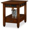 Leick Home 11407 Empiria One Drawer Side Table, Walnut and Foundry Bronze(Rustic Oak)