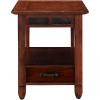Leick Home 11407 Empiria One Drawer Side Table, Walnut and Foundry Bronze(Rustic Oak)