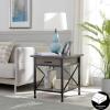 Leick Home 11407 Empiria One Drawer Side Table, Walnut and Foundry Bronze(Smoke Gray)