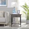 Leick Home 11407 Empiria One Drawer Side Table, Walnut and Foundry Bronze(Smoke Gray)