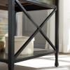 Leick Home 11407 Empiria One Drawer Side Table, Walnut and Foundry Bronze(Smoke Gray)