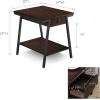 Leick Home 11407 Empiria One Drawer Side Table, Walnut and Foundry Bronze(Walnut)