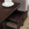 Leick Home 11407 Empiria One Drawer Side Table, Walnut and Foundry Bronze(Walnut)