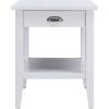 Leick Home 11407 Empiria One Drawer Side Table, Walnut and Foundry Bronze(White)