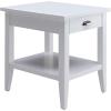 Leick Home 11407 Empiria One Drawer Side Table, Walnut and Foundry Bronze(White)