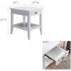 Leick Home 11407 Empiria One Drawer Side Table, Walnut and Foundry Bronze(White)