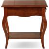 Leick Home 15-In Wide End Table, Solid Wood Construction, One Drawer, One Lower Shelf, Narrow Width, Easy-Assembly, Chocolate Oak, 15.0 In. W x 24.0 In. D x 24.0 In. H, 10071-CH(Brown Cherry)