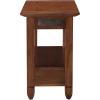 Leick Home 15-In Wide End Table, Solid Wood Construction, One Drawer, One Lower Shelf, Narrow Width, Easy-Assembly, Chocolate Oak, 15.0 In. W x 24.0 In. D x 24.0 In. H, 10071-CH(Rustic Oak)