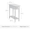 Leick Home 15-In Wide End Table, Solid Wood Construction, One Drawer, One Lower Shelf, Narrow Width, Easy-Assembly, Chocolate Oak, 15.0 In. W x 24.0 In. D x 24.0 In. H, 10071-CH(Orchid White)
