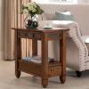 Leick Home 15-In Wide End Table, Solid Wood Construction, One Drawer, One Lower Shelf, Narrow Width, Easy-Assembly, Chocolate Oak, 15.0 In. W x 24.0 In. D x 24.0 In. H, 10071-CH(Rustic Oak)