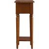 Leick Home 15-In Wide End Table, Solid Wood Construction, One Drawer, One Lower Shelf, Narrow Width, Easy-Assembly, Chocolate Oak, 15.0 In. W x 24.0 In. D x 24.0 In. H, 10071-CH(Pecan)