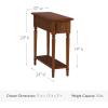Leick Home 15-In Wide End Table, Solid Wood Construction, One Drawer, One Lower Shelf, Narrow Width, Easy-Assembly, Chocolate Oak, 15.0 In. W x 24.0 In. D x 24.0 In. H, 10071-CH(Pecan)
