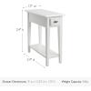 Leick Home 15-In Wide End Table, Solid Wood Construction, One Drawer, One Lower Shelf, Narrow Width, Easy-Assembly, Chocolate Oak, 15.0 In. W x 24.0 In. D x 24.0 In. H, 10071-CH(Farmhouse White)
