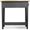 Leick Home 15-In Wide End Table, Solid Wood Construction, One Drawer, One Lower Shelf, Narrow Width, Easy-Assembly, Chocolate Oak, 15.0 In. W x 24.0 In. D x 24.0 In. H, 10071-CH(Black)