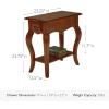 Leick Home 15-In Wide End Table, Solid Wood Construction, One Drawer, One Lower Shelf, Narrow Width, Easy-Assembly, Chocolate Oak, 15.0 In. W x 24.0 In. D x 24.0 In. H, 10071-CH(Brown Cherry)