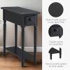 Leick Home 15-In Wide End Table, Solid Wood Construction, One Drawer, One Lower Shelf, Narrow Width, Easy-Assembly, Chocolate Oak, 15.0 In. W x 24.0 In. D x 24.0 In. H, 10071-CH(Swan Black)