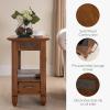 Leick Home 15-In Wide End Table, Solid Wood Construction, One Drawer, One Lower Shelf, Narrow Width, Easy-Assembly, Chocolate Oak, 15.0 In. W x 24.0 In. D x 24.0 In. H, 10071-CH(Rustic Oak)