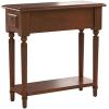 Leick Home 15-In Wide End Table, Solid Wood Construction, One Drawer, One Lower Shelf, Narrow Width, Easy-Assembly, Chocolate Oak, 15.0 In. W x 24.0 In. D x 24.0 In. H, 10071-CH(Pecan)